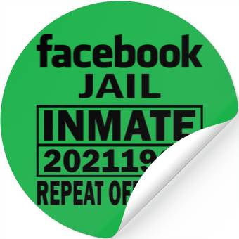 Discover Facebook Jail Black Stickers