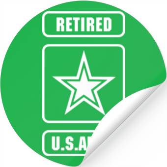 Discover us army retired Stickers