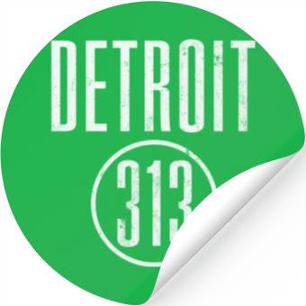 Discover Detroit 313 Area Code Vintage Stickers