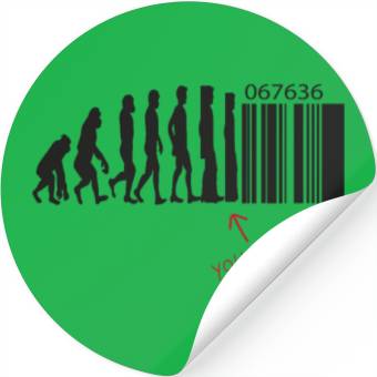 Discover Evolution - Barcode - Transhumanism - Technology Stickers