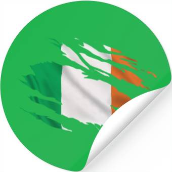 Discover Ireland Ripped Flag Stickers