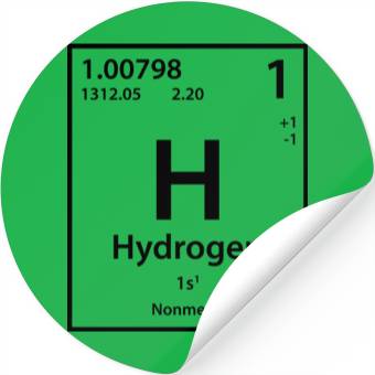 Discover Hydrogen Element (black) Stickers