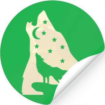 Discover Wolf silhouette howling wolf moonlight Stickers