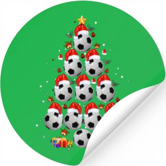 Discover Soccer Balls Christmas Tree Stickers