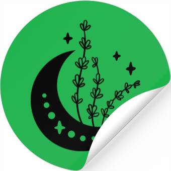 Discover Wild Flower Crescent Moon Stickers