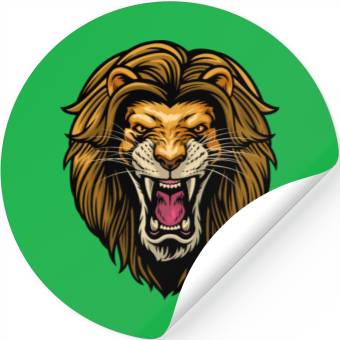 Discover angry lion head Stickers