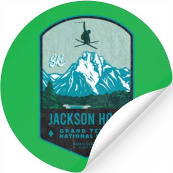 Discover Jackson Hole Ski Badge Stickers