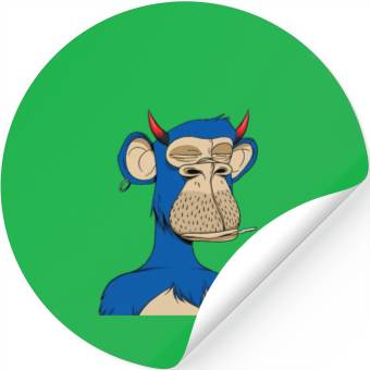 Discover Blue bored monkey Stickers