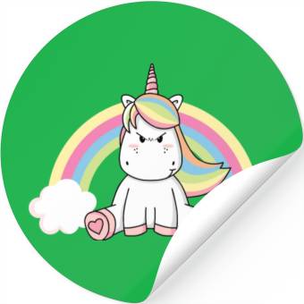 Discover Grumpy Unicorn Evil Bad Mood Unicorn Rainbow Stickers