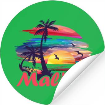Discover Malibu Inscription. Stickers
