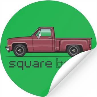 Discover Square Body Carmine Stickers