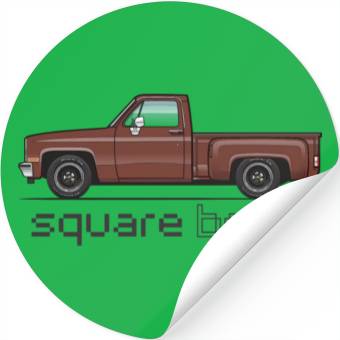 Discover Square Body Dark Brown Stickers