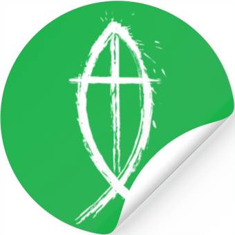 Discover Cross and Fish - White Edition Stickers