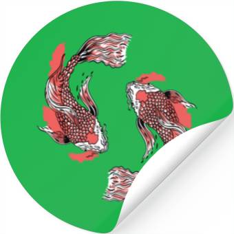 Discover Koi Fish Swirly Stickers
