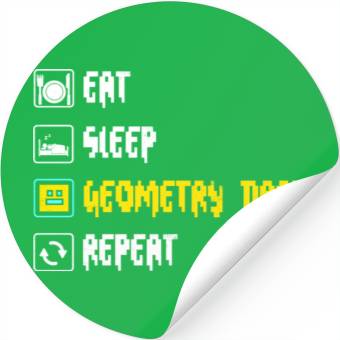 Discover Eat sleep geometry dash repeat retro Jumper Repeat Stickers