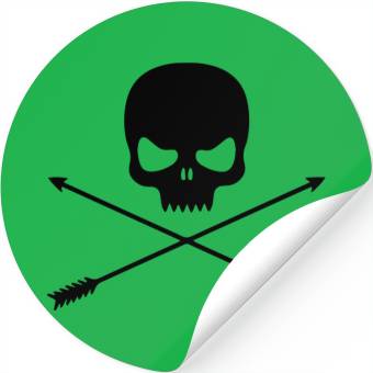 Discover Skull with arrows Stickers