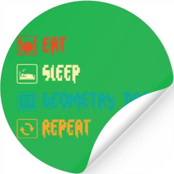 Discover Eat sleep geometry dash repeat retro Jumper Repeat Stickers