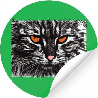 Discover funny cat face Stickers