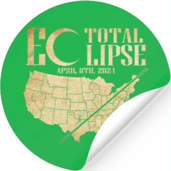 Discover USA Map Path Of Totality 4.8.24 Total Eclipse Stickers