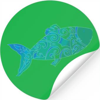 Discover Artsy blue fish Stickers