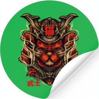 Discover Cat Samurai Stickers