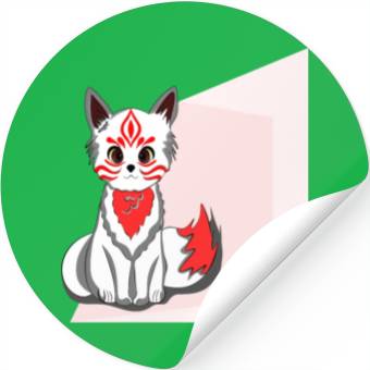 Discover Red Kitsune Fox Stickers