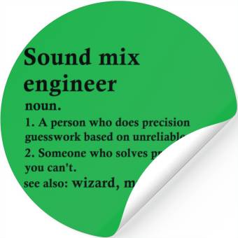 Discover Sound Mix Engineer Funny Definition Stickers