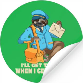 Discover Sloth Postal Worker Mailman Postman Mail Carrier Stickers