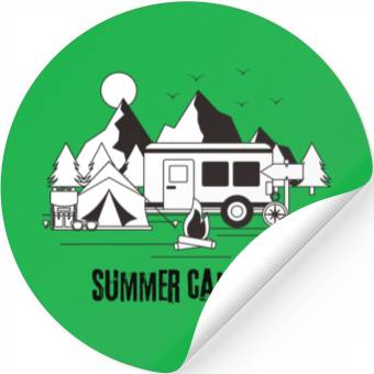 Discover summer camping Stickers