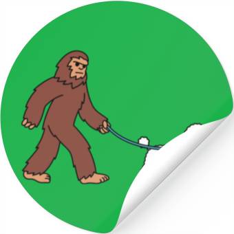 Discover Bigfoot Sasquatch Walking Poodle Stickers