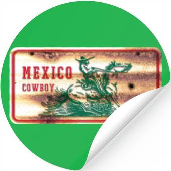 Discover Mexico Cowboy Shield Stickers