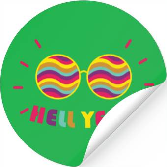 Discover Pride Month - Hell Yeah - Rainbow Glasses Stickers