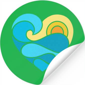 Discover Summer Heart Ocean Stickers