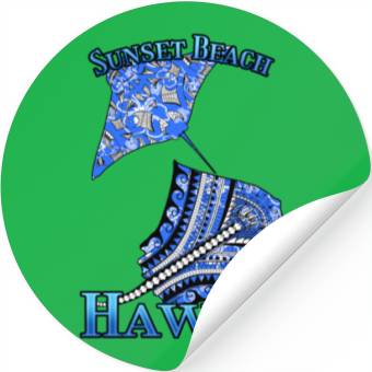 Discover Sunset Beach Vacation Tribal Stingrays Stickers