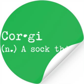 Discover A Sock Thief Corgi Stickers
