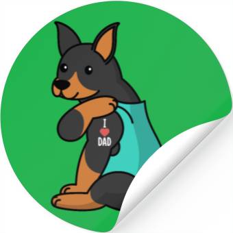 Discover I Love Dad Doberman Stickers