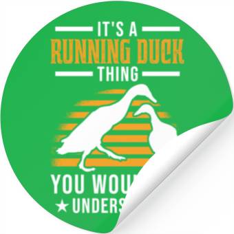 Discover Running Duck Thing Bottled Stickers