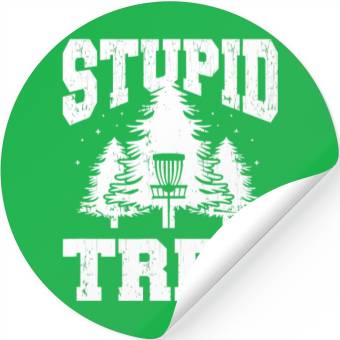 Discover Stupid Tree Funny Disc Golf Stickers