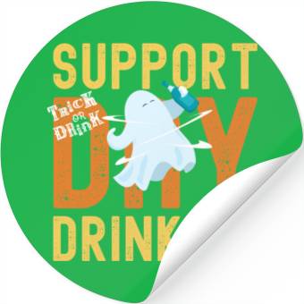 Discover Support Day Drinking Halloween Stickers