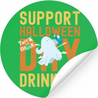 Discover Support Halloween Day Drinking | Drunk Ghost Stickers