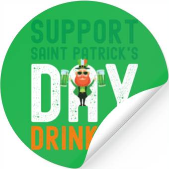 Discover Support Saint Patrick's Day Drinking Stickers