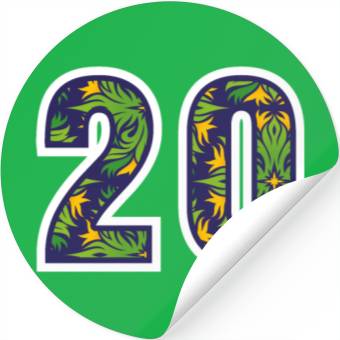 Discover 20 Number Green Stickers