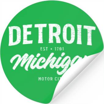 Discover Detroit Michigan Typography Stickers