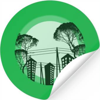 Discover Black Tree Building Stickers