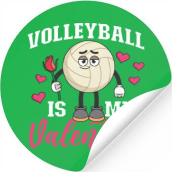 Discover Volleyball Player Team Valentines Stickers