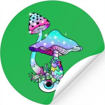 Discover Magic Mushrooms Eye Psychedelic Art Stickers
