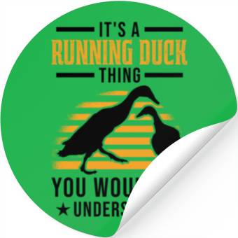 Discover Running Duck Thing Bottled Stickers