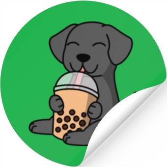 Discover Boba Bubble Tea Great Dane Stickers