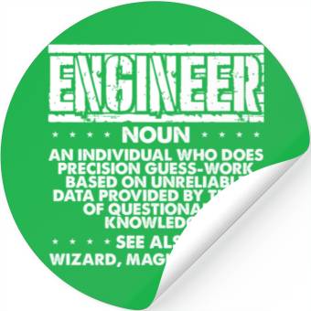 Discover Engineer Gifts Precision Guesswork Wizard Stickers