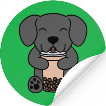 Discover Boba Bubble Tea Great Dane Stickers